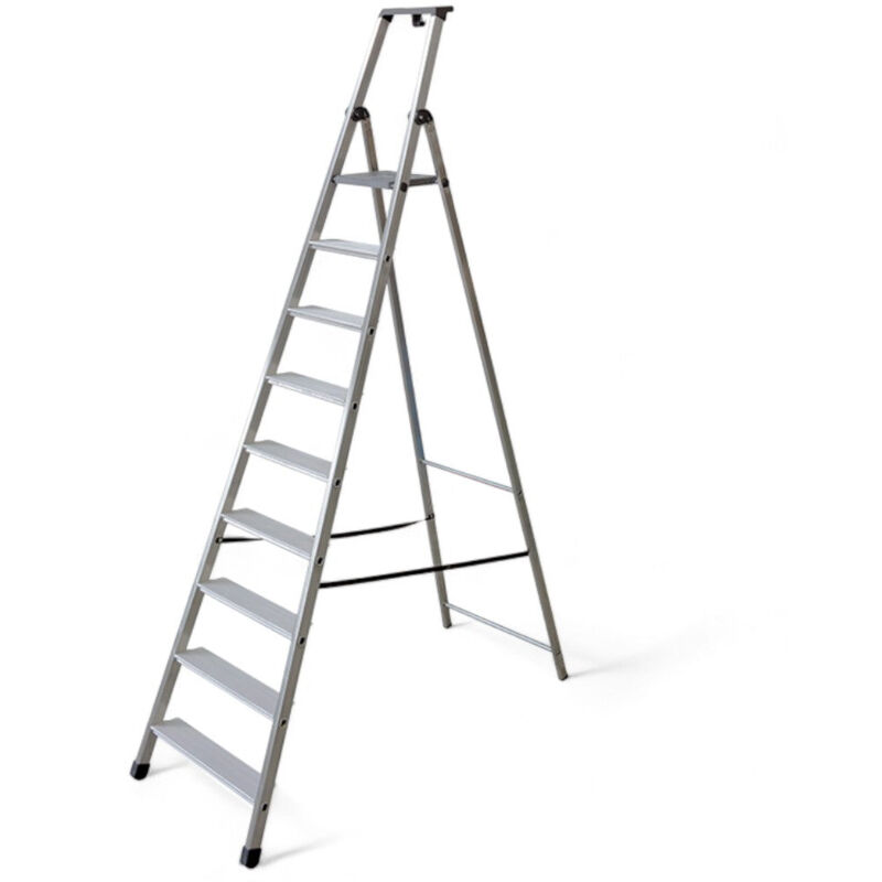 foto del prodotto scala in alluminio con gradini e pedana antiscivolo normativa en131 sicurezza e comodit di salita 5 gradini 50x105xh188 cm