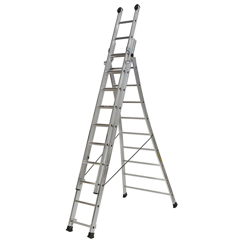 foto del prodotto scala in alluminio trasformabile tre tronchi 3x12 pioli 363312