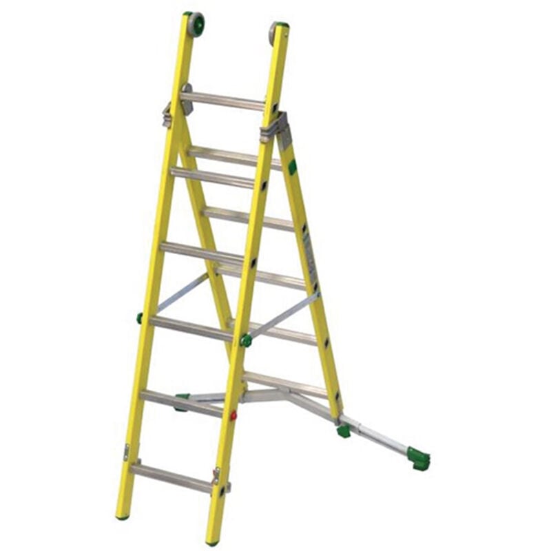 foto del prodotto scala isolante componibile 2 elementi alt. massima di lavoro in posizione scala semplice 3.90m posizione scala doppia 3.10m v210 2