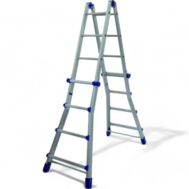 foto del prodotto scala multiuso alluminio con gradini struttura solida cerniere acciaio portata 150 kg facile da usare - 4 5 gradini