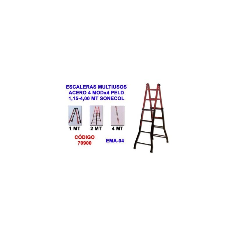 foto del prodotto scala multiuso in acciaio 4 moduli 4 gradini 1.15 4.00 ema 04n sonecol
