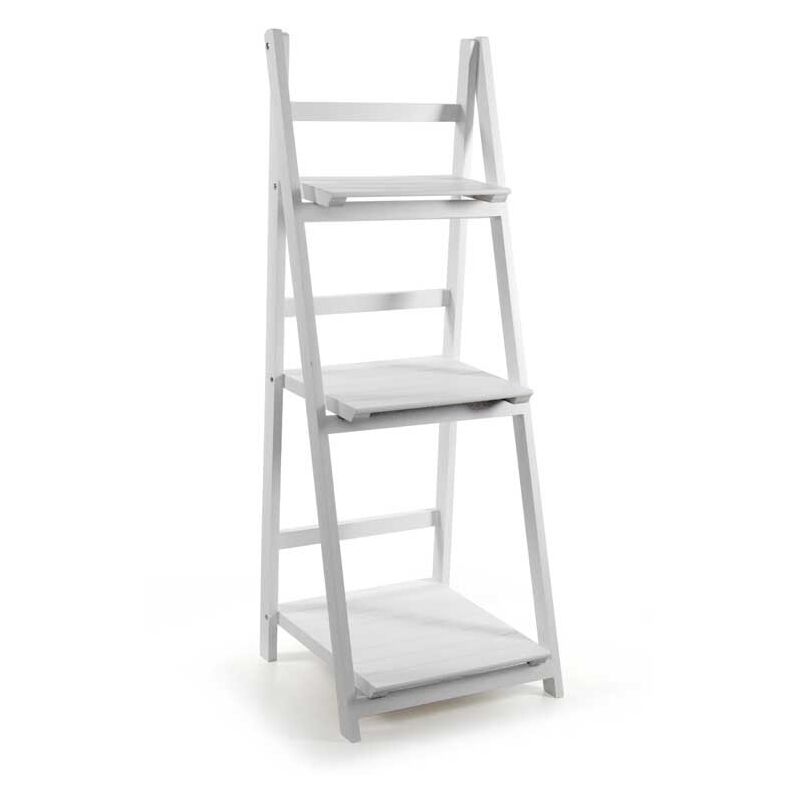 foto del prodotto scala porta asciugamani 41x38x110 cm in legno bianco a 3 ripiani