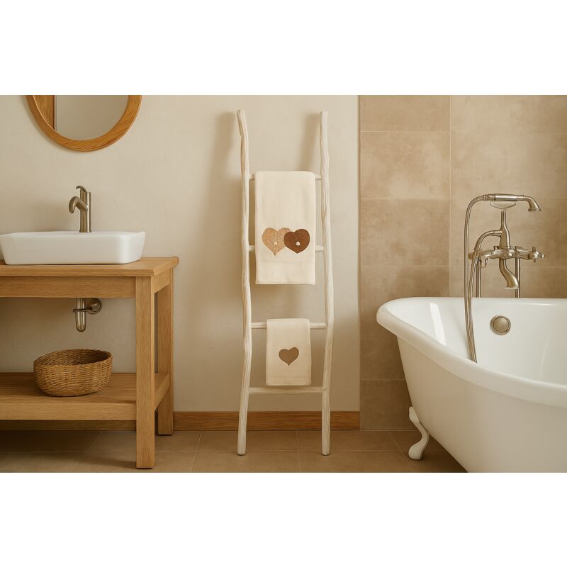 foto del prodotto scala porta asciugamani legno bagno moderno da terra scaletta portasciugamani da parete a muro decorativa appendi asciugamani