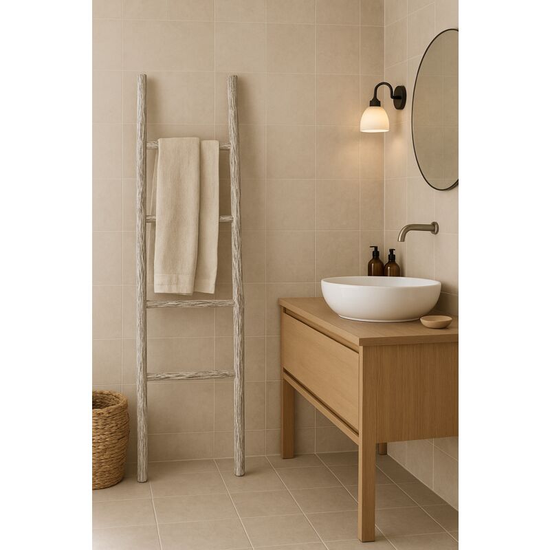 immagine 0 del prodotto scala porta asciugamani legno bagno moderno da terra scaletta portasciugamani da parete a muro decorativa appendi asciugamani