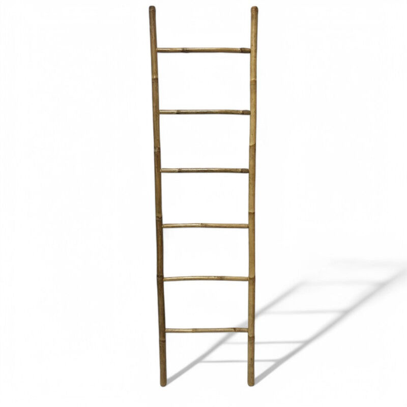 foto del prodotto scala portasalviette in legno bamboo panda naturale 50x4xh190 cm