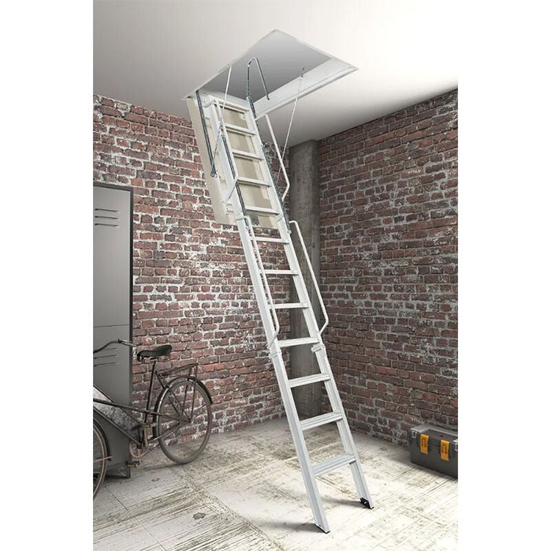 foto del prodotto scala retrattile con botola 190x70cm altezza di 4,76 a 4,85m acitre 190 70 485