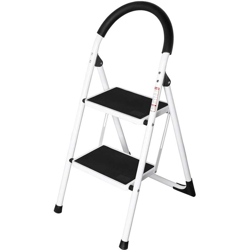 foto del prodotto scala scaletta pieghevole 2 gradini antiscivolo sgabello scaletto acciaio 150kg