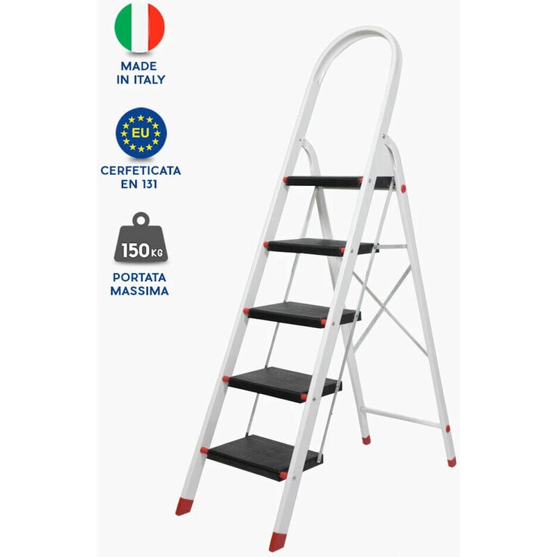 foto del prodotto scala scaletta pieghevole in alluminio alta qualita versione 5 gradini