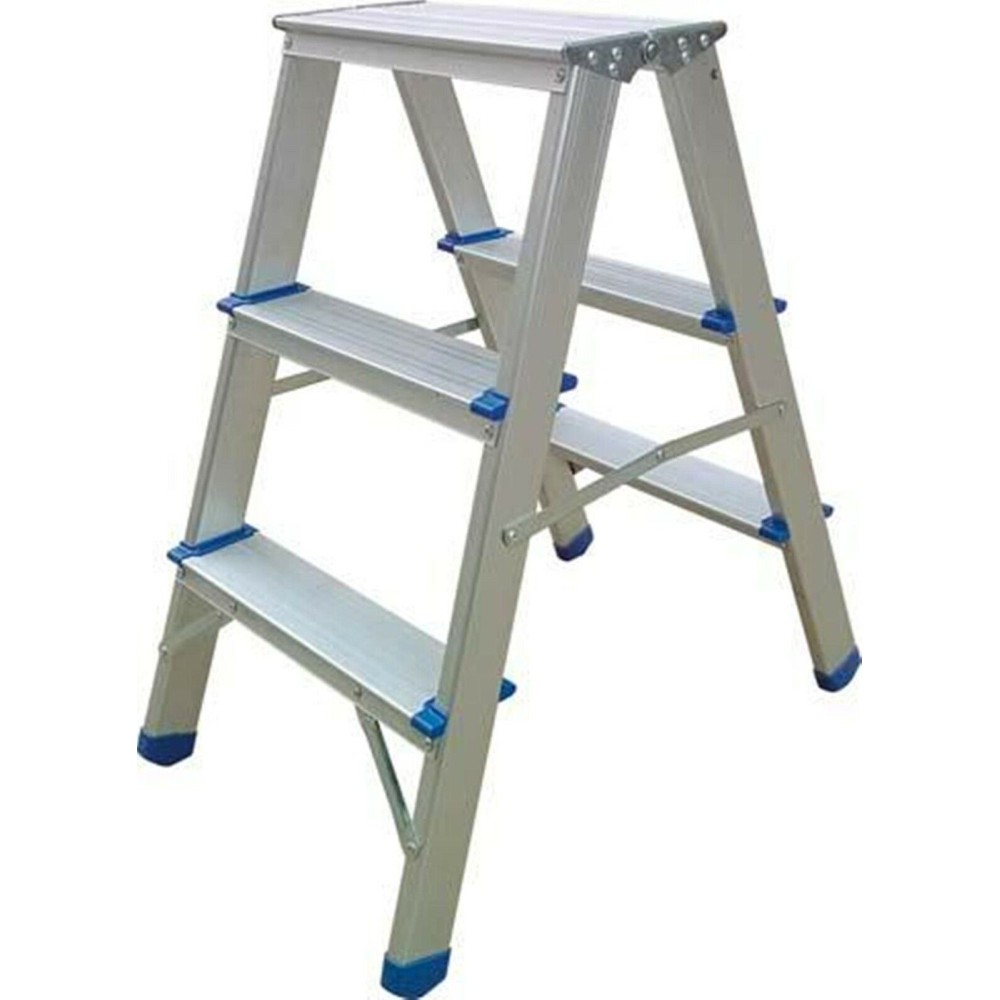 foto del prodotto scala sgabello alluminio leggero 3 3 gradini a doppia salita portata 150kg