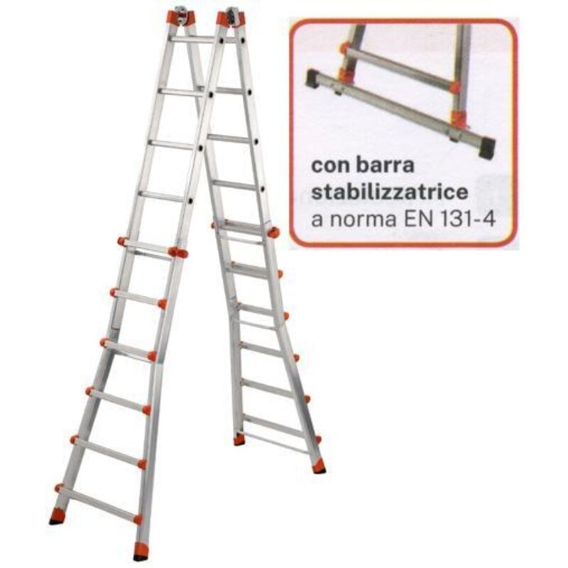 foto del prodotto scala telescopica alluminio 6 6gr gierre h5,86mt peppina