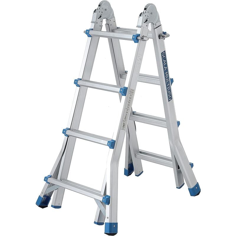 foto del prodotto scala telescopica in alluminio 3.98 mt leggera 4x4 multiuso multifunzione pieghevole a libretto