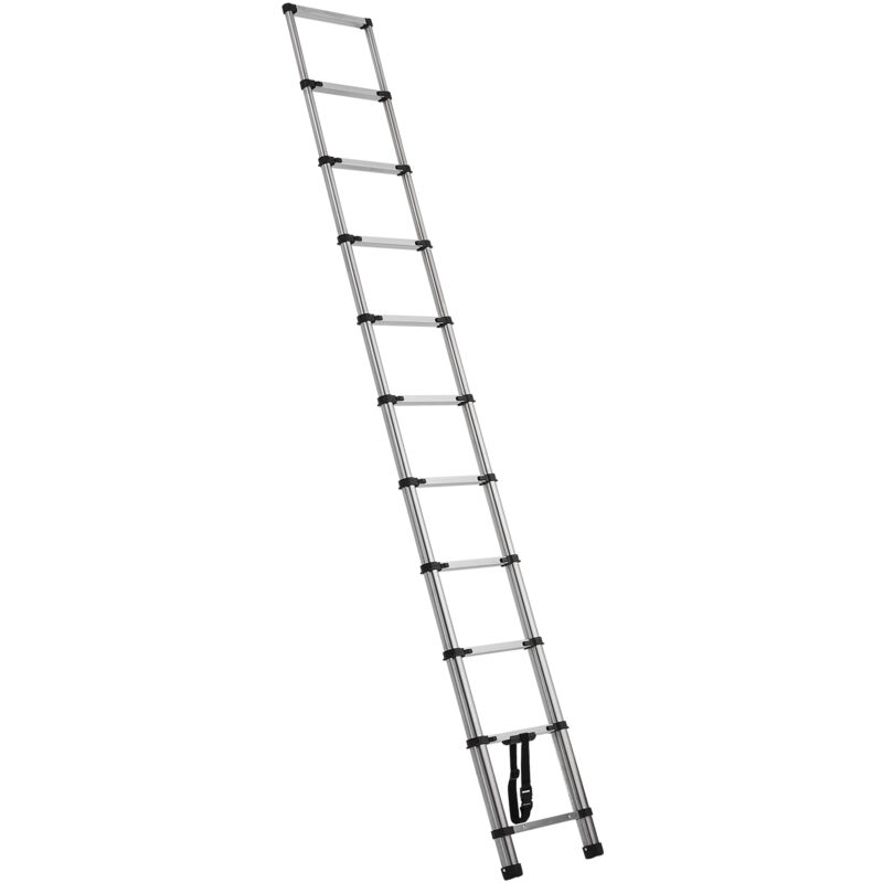 foto del prodotto scala telescopica portatile a 13 gradini, capacit di carico di 170 kg, scala estensibile leggera in acciaio inossidabile da 3740 mm con piedini
