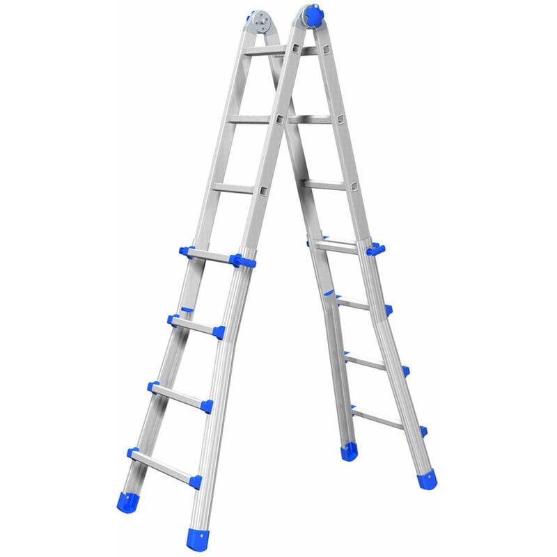 foto del prodotto scala telescopica trasformabile in alluminio marchetti equ55 10 10 fino 4,90 mt