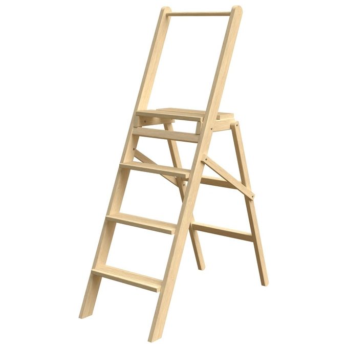 foto del prodotto scala woody plus 4 gradini in legno di faggio con spessori maggiorati portata 120 kg