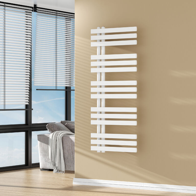 foto del prodotto scalda asciugamani da parete slidre ad acqua calda 120 x 50 cm bianco neu.haus 