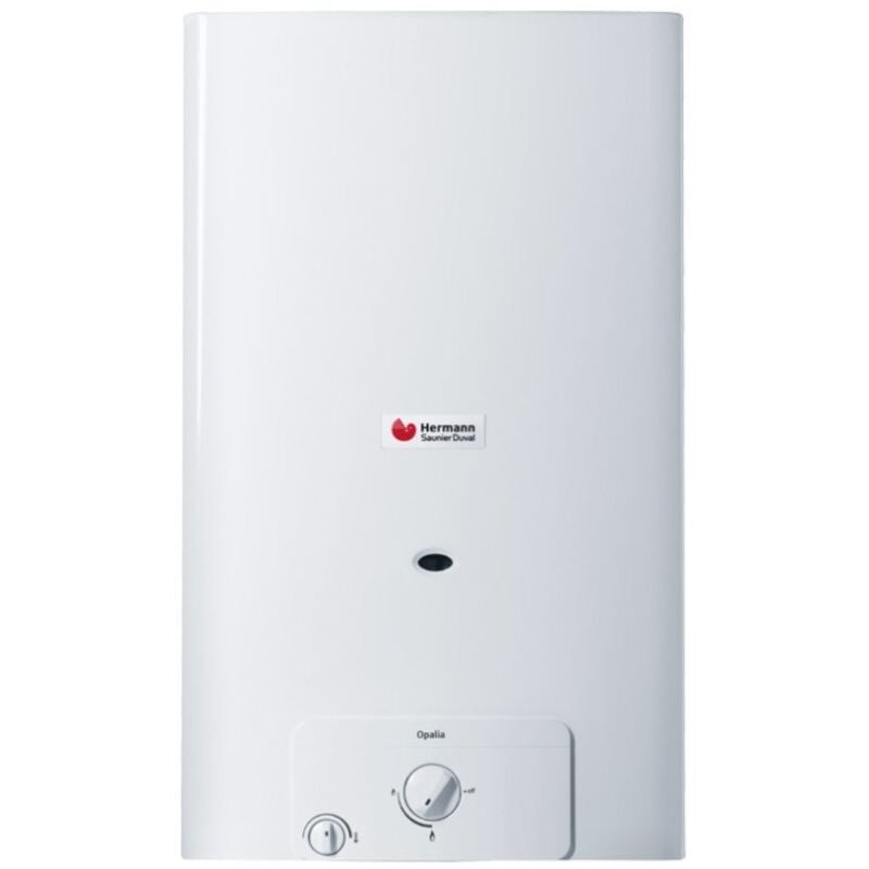 foto del prodotto scaldabagno a gas camera aperta hermann saunier duval opalia c 14 low nox accensione elettronica metano novita 