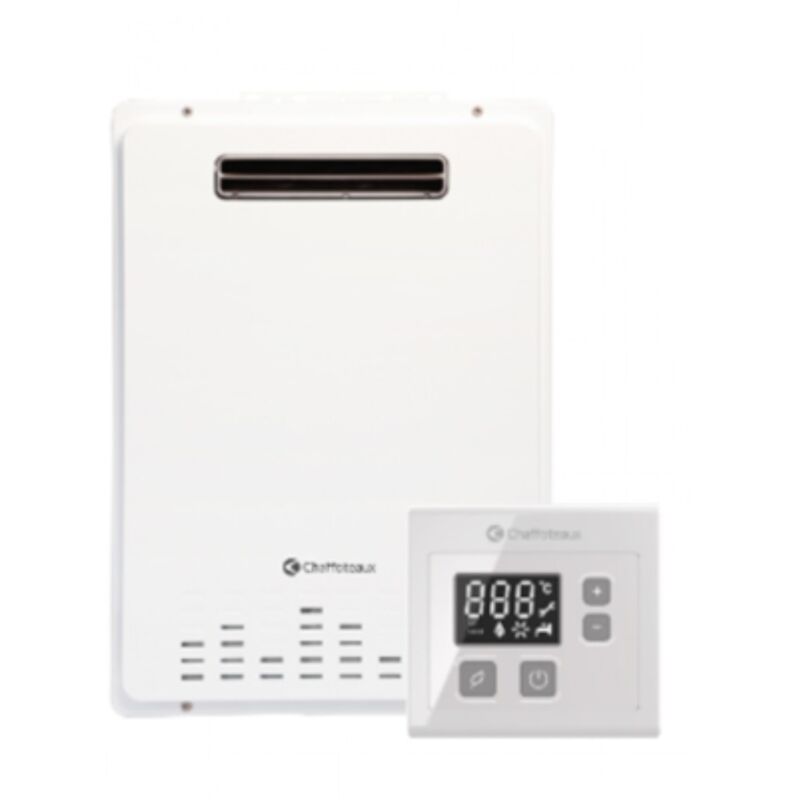 foto del prodotto scaldabagno a gas chaffoteaux avenir plus lnx outdoor 11 litri codice 3632466 low nox metano