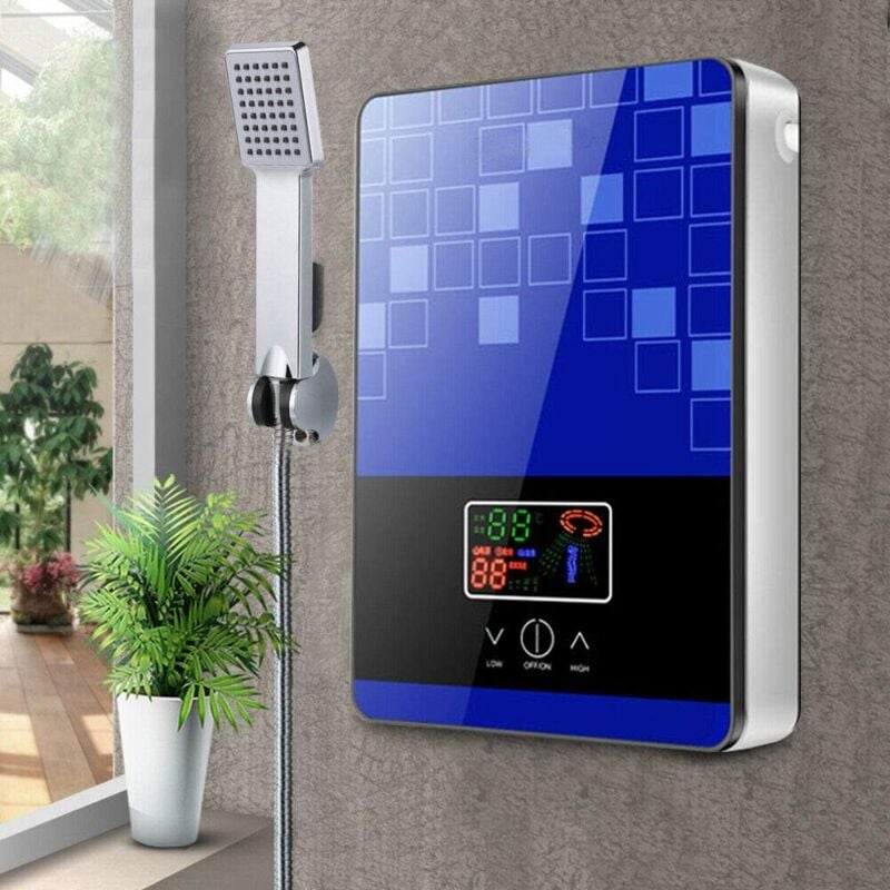 foto del prodotto scaldabagno elettrico digitale da 6,5 kw senza serbatoio per acqua calda da bagno doccia ipx4