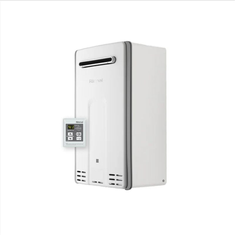 foto del prodotto scaldabagno per esterno rinnai infinity 28e metano reu-vcm2837wd-e-ng con pannello comandi di serie