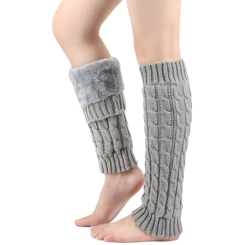 foto del prodotto scaldamuscoli da donna, ghette per gambe lavorate a maglia, calzini lunghi, copristivali lavorati all uncinetto, scaldamuscoli, scaldamuscoli a