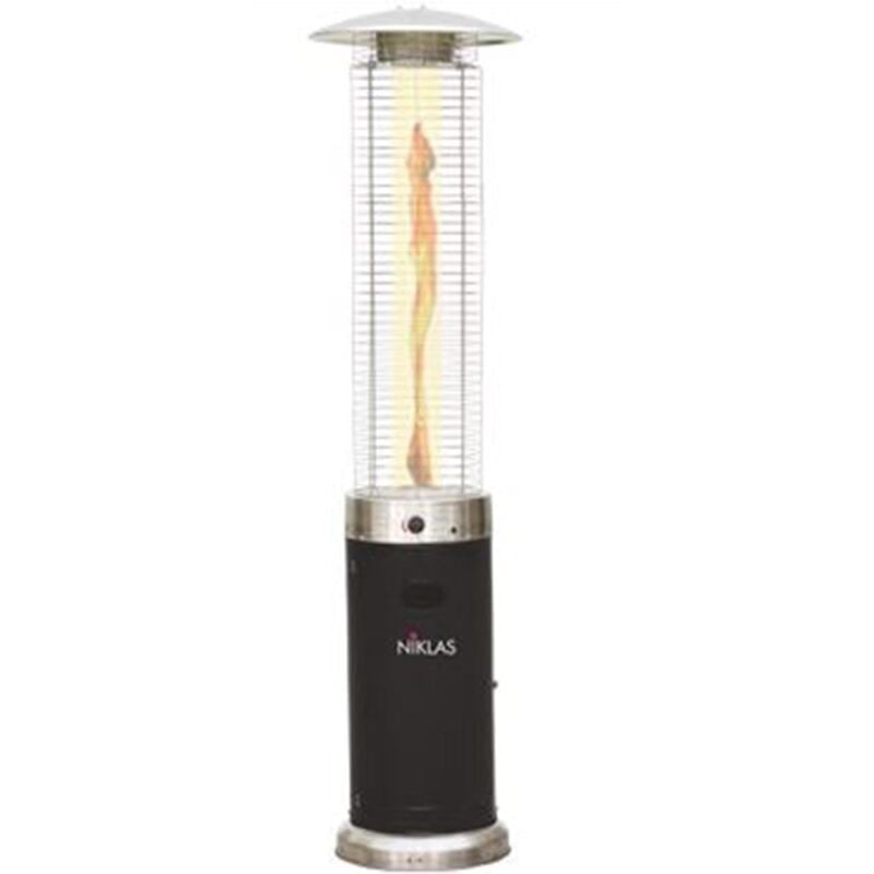 foto del prodotto scaldapatio fuoco vivo a gas in acciaio h 210 cm 13 kw con ruote per esterno