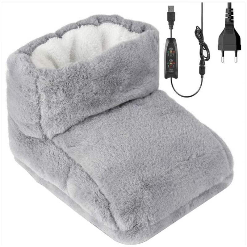 foto del prodotto scaldapiedi elettrico, coperta riscaldata, scaldapiedi elettrico con fodera lavabile, regolazione del calore con telecomando, 3 impostazioni di