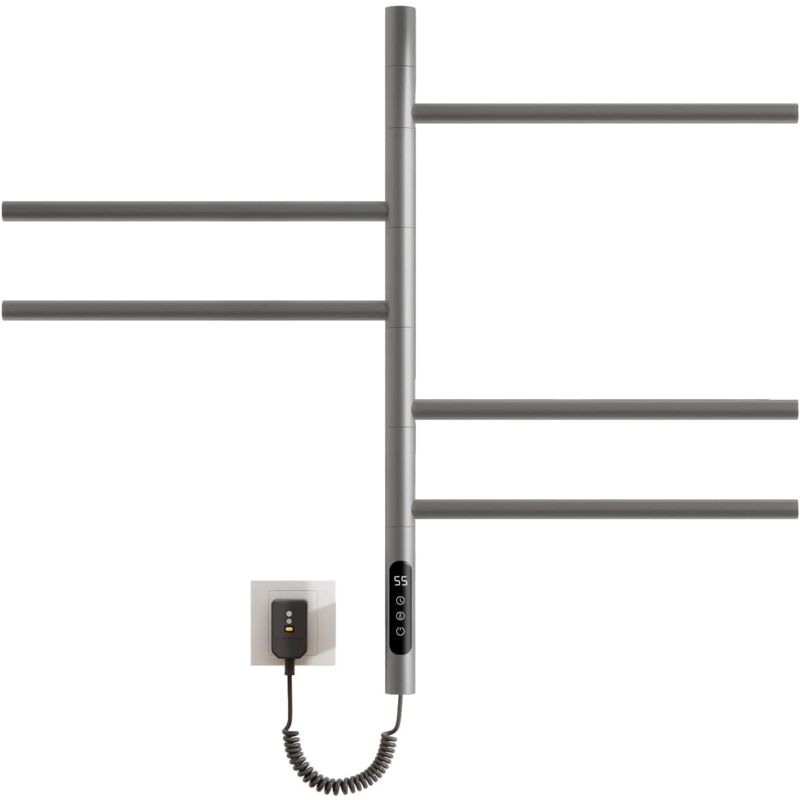 foto del prodotto scaldasalviette, 420x660mm, rotazione di 180 , portasciugamani elettrico intelligente a temperatura costante, radiatore da bagno elettrico,