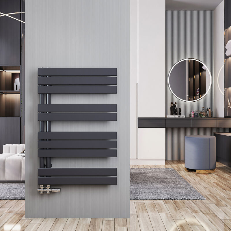 foto del prodotto scaldasalviette acqua calda antracite termoarredo 899x600mm radiatore connessione laterale, 558 w meykoers