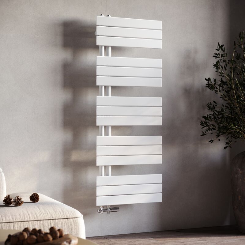foto del prodotto scaldasalviette acqua calda termoarredo radiatore design laterale verticale scaldasalviette connessione laterale bianca 1314x500mm 1160 w sonni