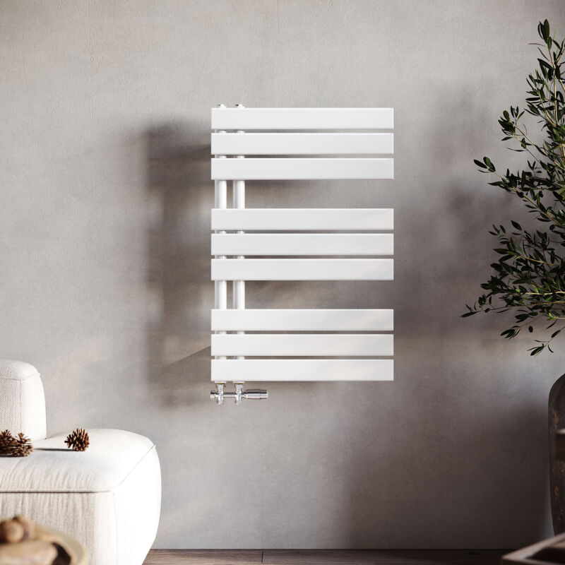 foto del prodotto scaldasalviette acqua calda termoarredo radiatore design laterale verticale scaldasalviette connessione laterale bianca 760x500mm 679 w sonni