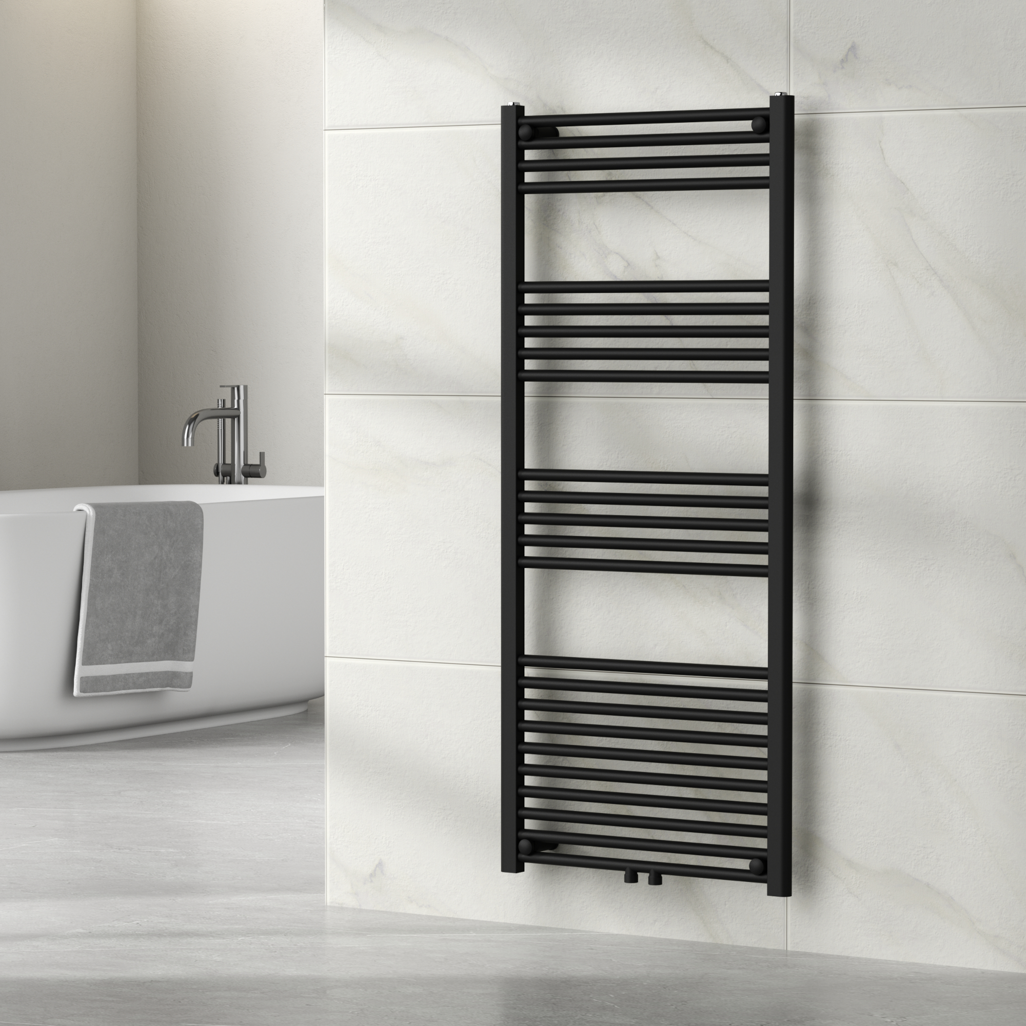 foto del prodotto scaldasalviette da parete voss 140 x 60 cm nero neu.haus 