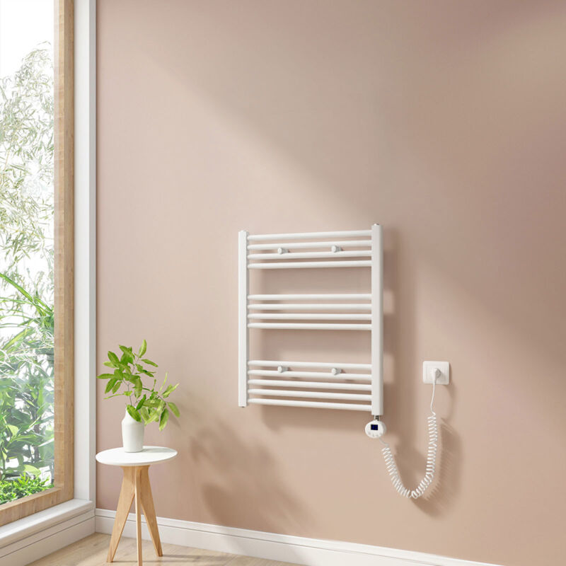 foto del prodotto scaldasalviette elettrici con termostato di riscaldamento elettrico modalit timer e termostato, portasciugamani elettrico 70x60cm, bianco