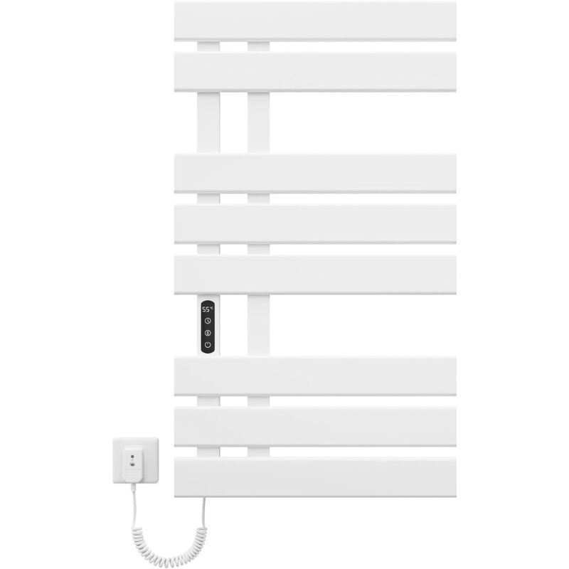 foto del prodotto scaldasalviette elettrico bagno, termoarredo elettrico bagno bianco, 500 880mm, 300w, portasciugamani elettrico, scaldasalviette intelligente a