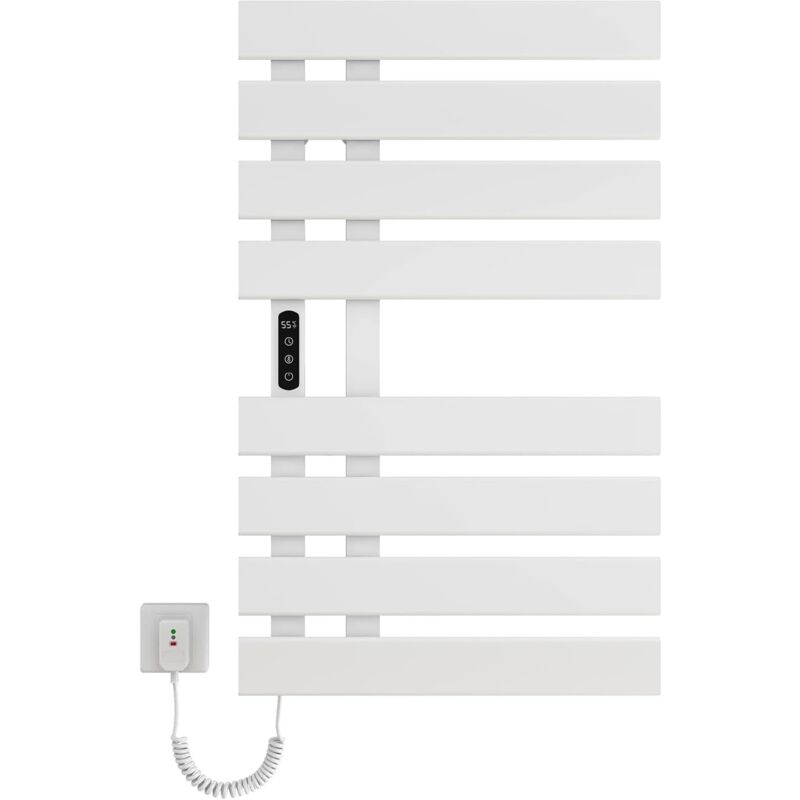 foto del prodotto scaldasalviette elettrico bagno, termoarredo elettrico bagno wifi bianco, 500 820mm, 300w, per alexa e google home e app, portasciugamani elettrico,