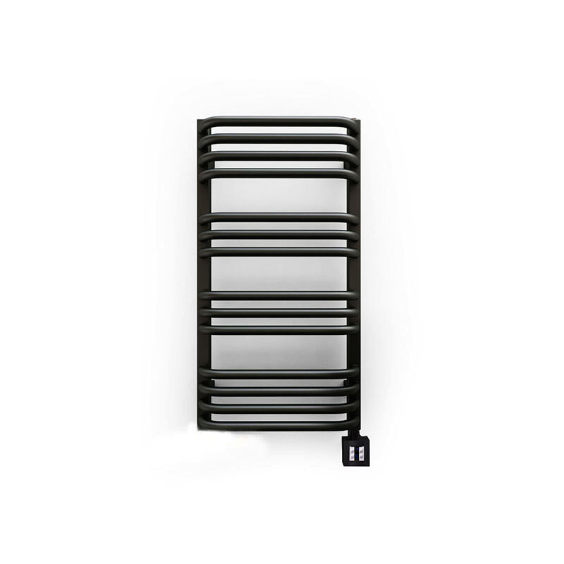 foto del prodotto scaldasalviette elettrico nero 540mm di altezza e 400mm di larghezza 200 watt ale540 400e8n