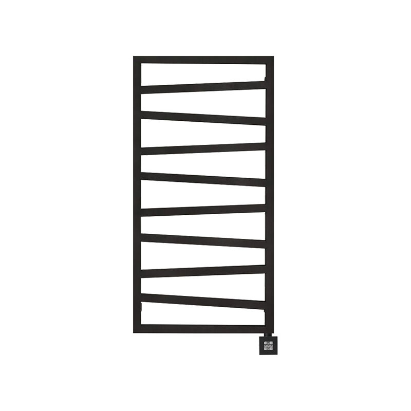 foto del prodotto scaldasalviette elettrico nero 600mm di altezza e 500mm di larghezza 300 watt zig600 500e8n