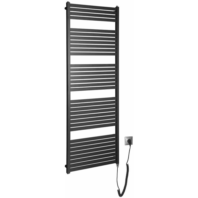 foto del prodotto scaldasalviette scaldasalviette tondi e 60x169 cm, 800w, nero opaco de496t aqualine