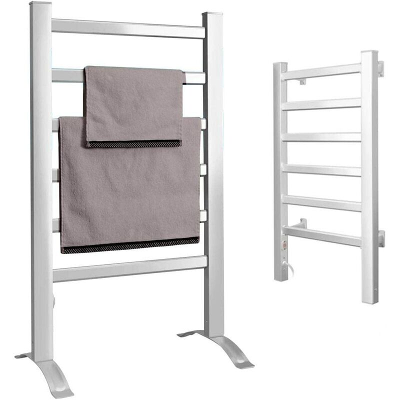 foto del prodotto scaldasalviette termoarredo elettrico per bagno 2in1 da parete e terra 6 barre