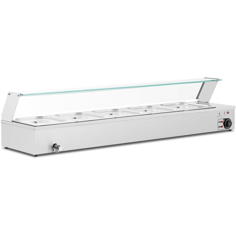 foto del prodotto scaldavivande bagnomaria display bagnomaria professionale bagnomaria 2.000 watt rubinetto di scarico 5 x gn 1 2