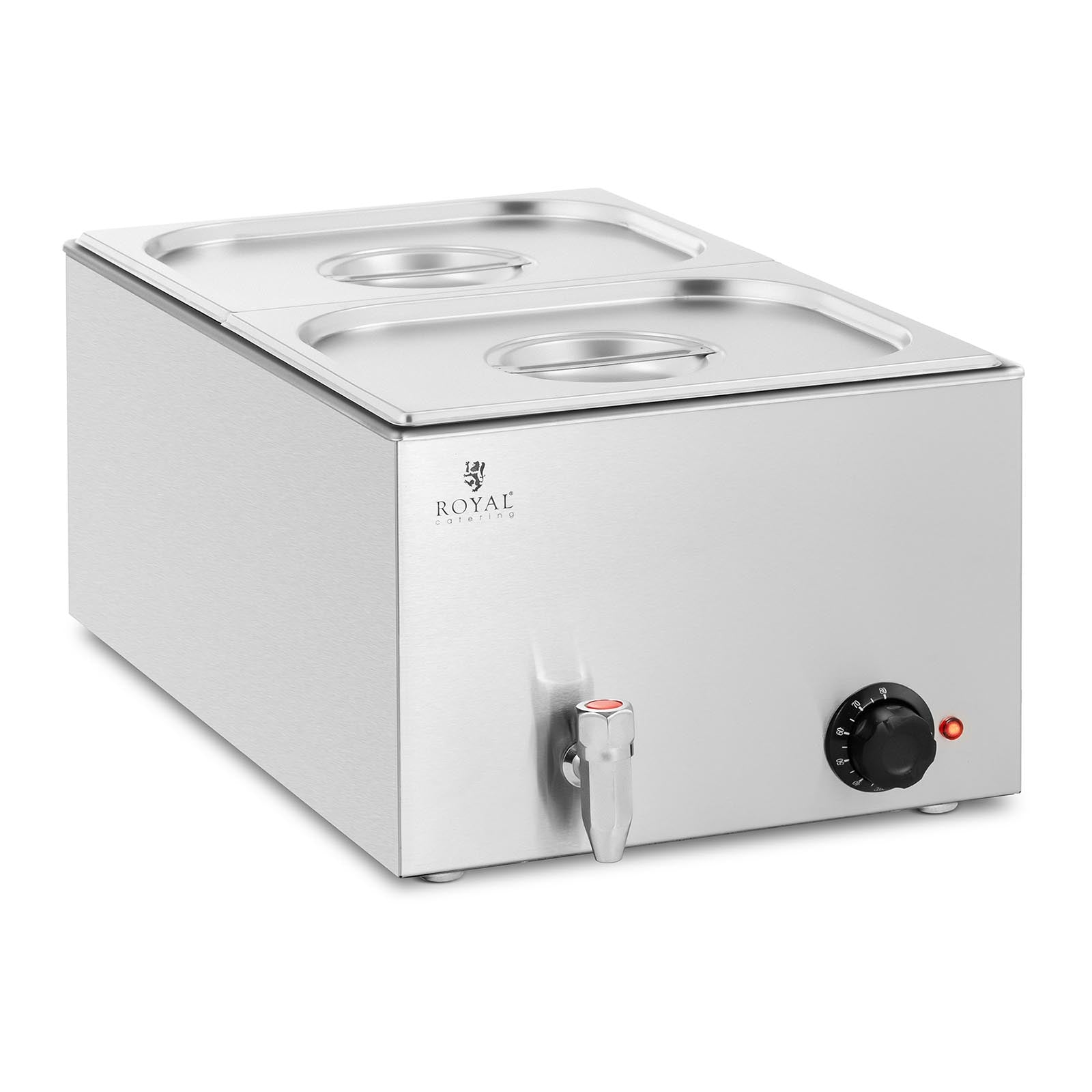 foto del prodotto scaldavivande bagnomaria professionale bagnomaria 600 watt 2 x rubinetto di scarico gn 1 2 14 0004218
