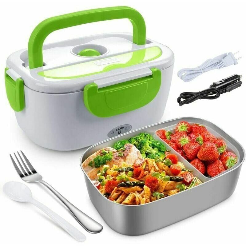 foto del prodotto scaldavivande elettrico per auto e ufficio domestico lunch box elettrico in acciaio inossidabile per auto per viaggi 1,5 l scaldavivande elettrico