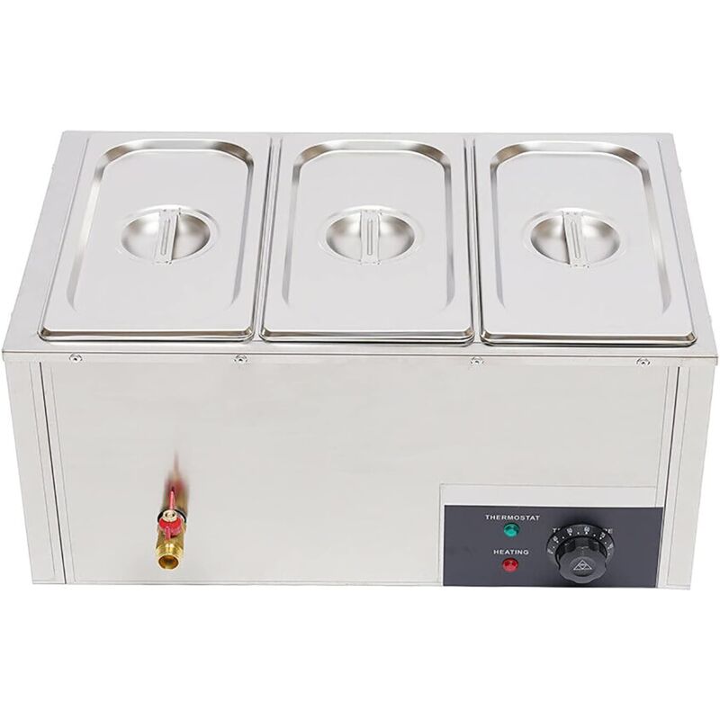 foto del prodotto scaldavivande in acciaio inossidabile scaldavivande 3 pentole scaldavivande scaldavivande scaldavivande 3 7l per bagnomaria, 3 gn 1 3 contenitore con