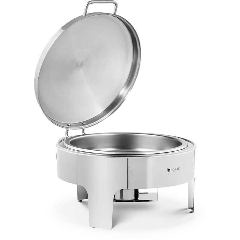 foto del prodotto scaldavivande professionale con fondo piatto acciaio inox, 5,8 litri, dimensioni contenitore 390 x 65 mm, manico cool touch 140004241