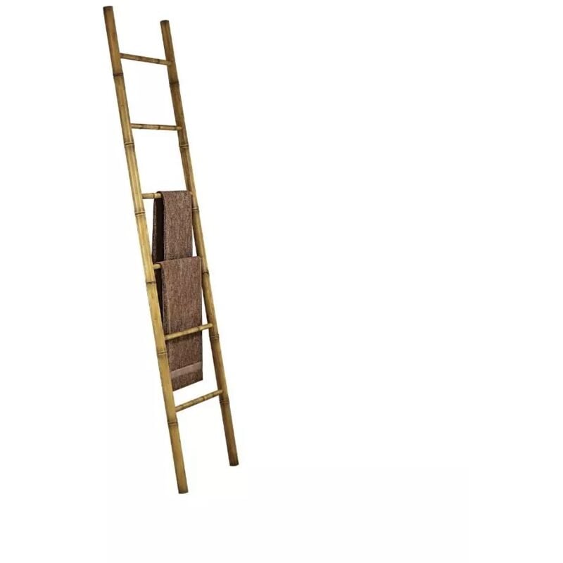 foto del prodotto scaletta in bambu porta asciugamani con 6 pioli, 50x190 cm