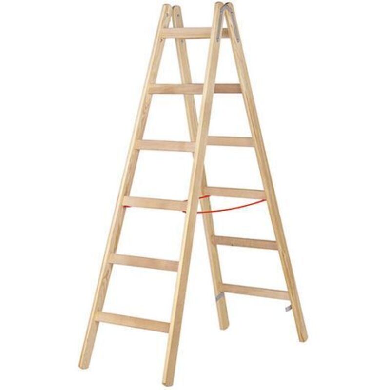 foto del prodotto scaletta in legno 2x10 gradini - altezza massima di lavoro 4.20m - 71410 2x10