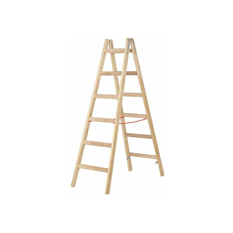 foto del prodotto scaletta in legno 2x5 gradini - altezza massima di lavoro 2.85m - 71410 2x5