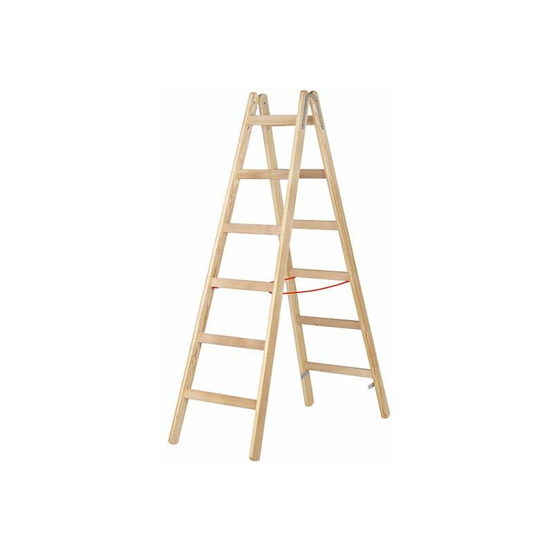 foto del prodotto scaletta in legno 2x8 gradini - altezza massima di lavoro 3.65m - 71410 2x8