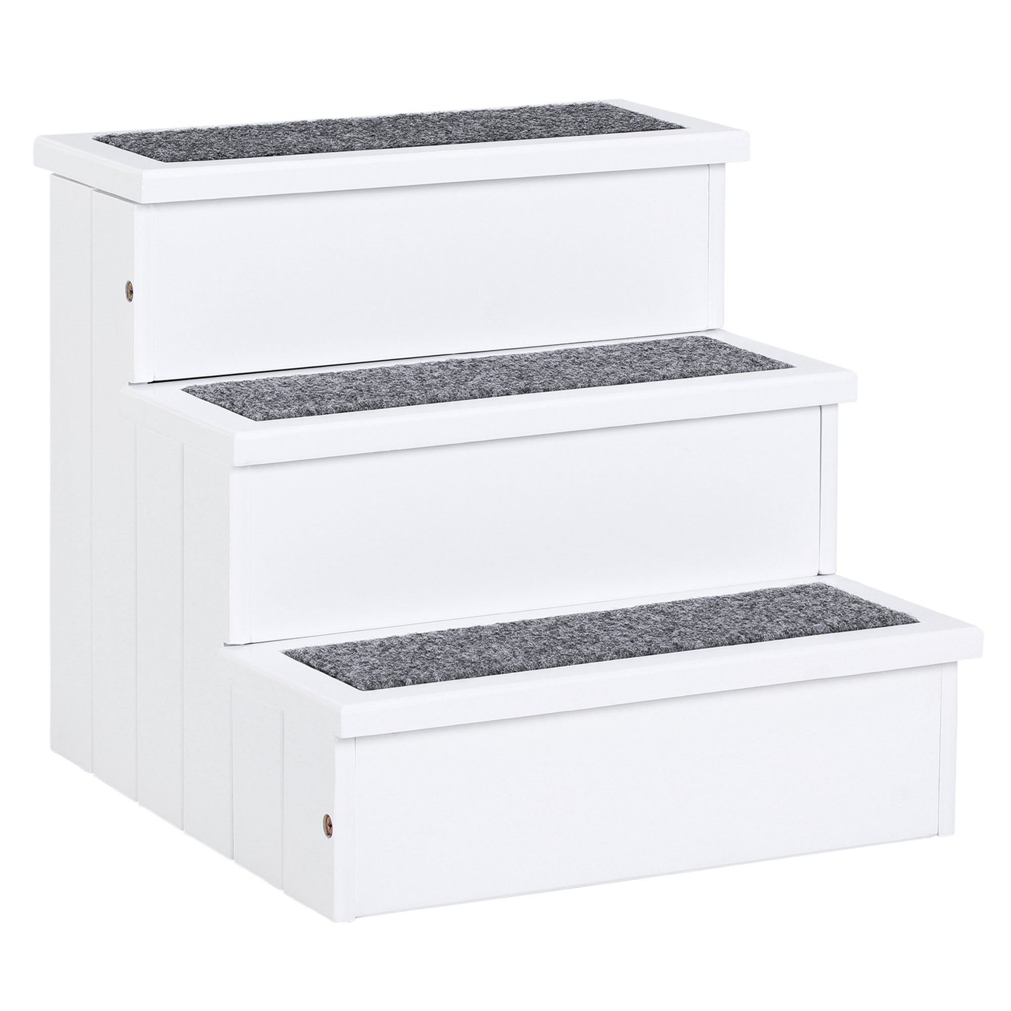 foto del prodotto scaletta per cani 3 gradini 40,5x44,5x38 cm in in legno di pino bianco