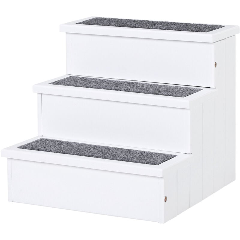 foto del prodotto scaletta per cani 3 gradini con tappetino antiscivolo - pawhut