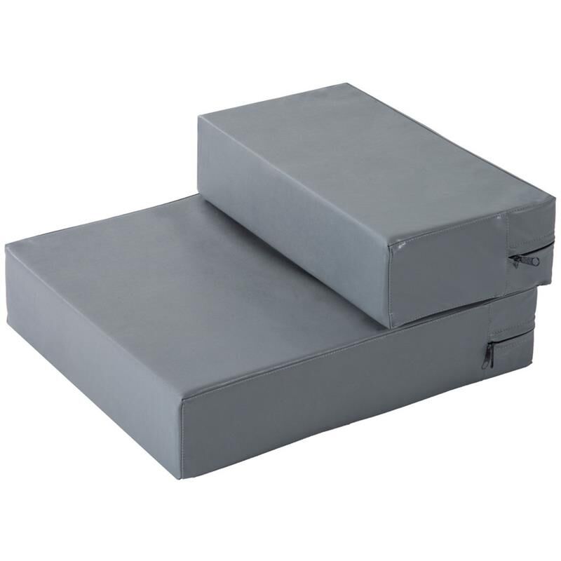 foto del prodotto scaletta per cani materassino 2 in 1 in pu e gommapiuma 45x39x20cm grigio
